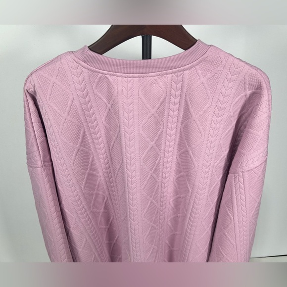 Pink Cable Knit looking Sweatshirt with Red Santa Baby Design - Picture 6 of 7